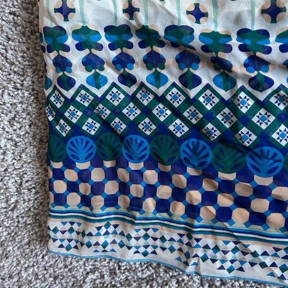 Anna Sui Womens Sz 8 Sleeveless Patterned Chiffon Top Geometric Design - Picture 3 of 10